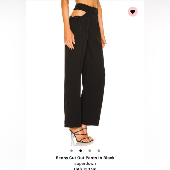 Superdown black pants with cut outs from Revolve. Size XS. - Picture 8 of 8